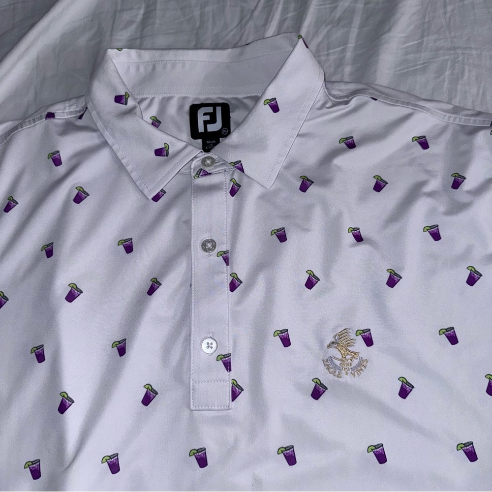 FootJoy Men's Transfusion Golf Polo White Size 2XL NAPA VALLEY